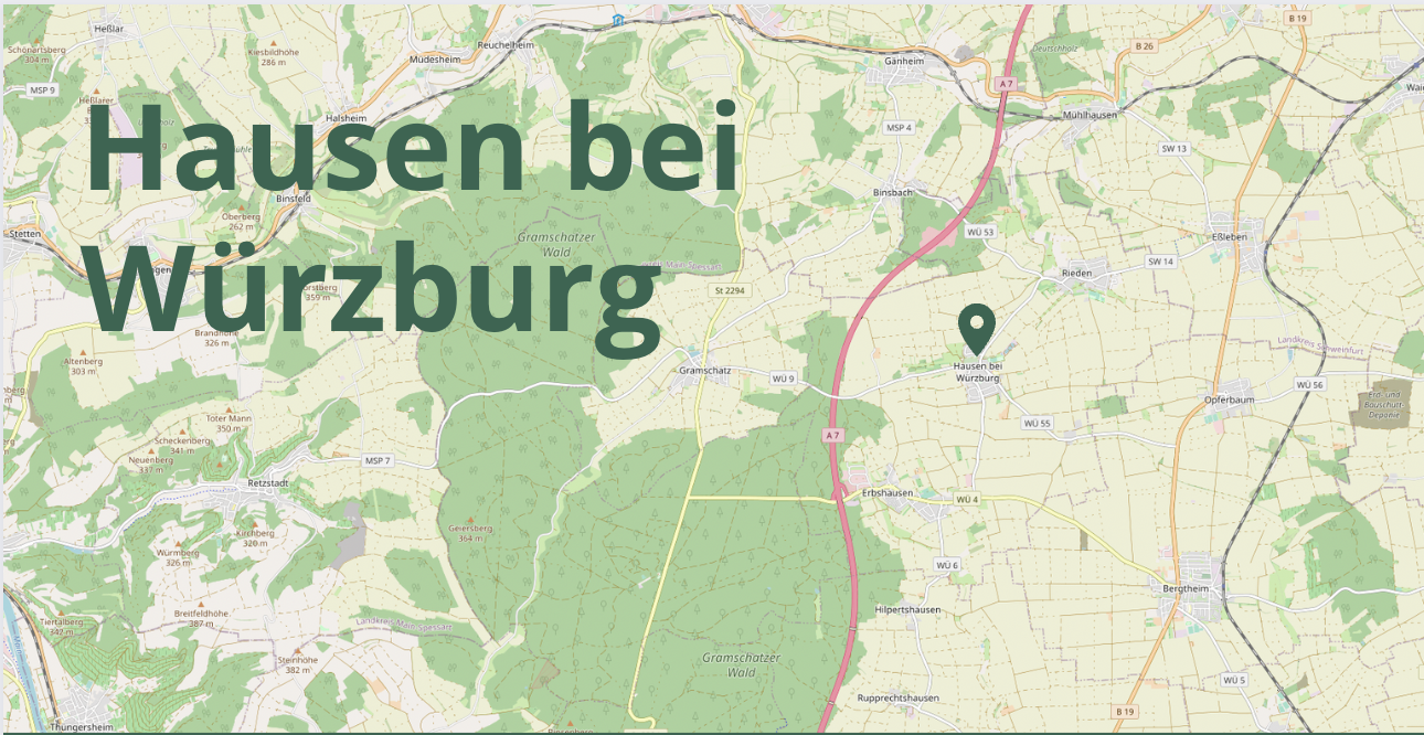 Lage Hausen bei Würzburg
